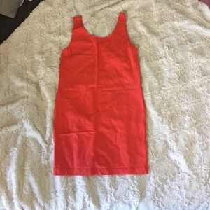 orange fitted mini dress